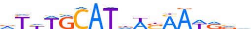 PO5F1.H13CORE.0.P.B reverse-complement motif logo (POU5F1 gene, PO5F1_HUMAN protein)