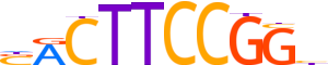 ELK1.H13INVIVO.0.PSM.A reverse-complement motif logo (ELK1 gene, ELK1_HUMAN protein)