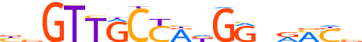 RFX2.H13INVIVO.1.PSM.A motif logo (RFX2 gene, RFX2_HUMAN protein)